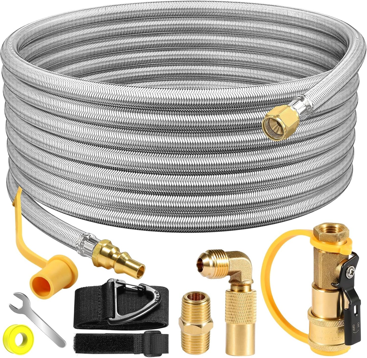 24FT Quick Connect Propane Hose for RV and Griddle Use