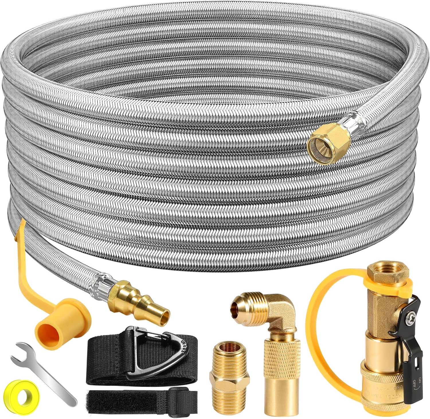 24FT Quick Connect Propane Hose for RV and Griddle Use