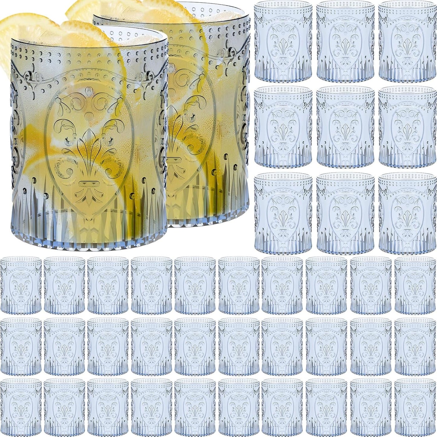 Plastic Vintage Drinking Glasses for Memorable Events and Parties