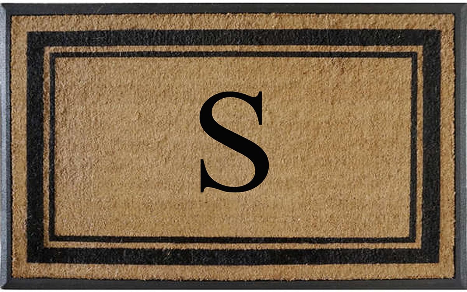 Natural Coir Monogrammed Doormat for Outdoor Use, 30x48 in