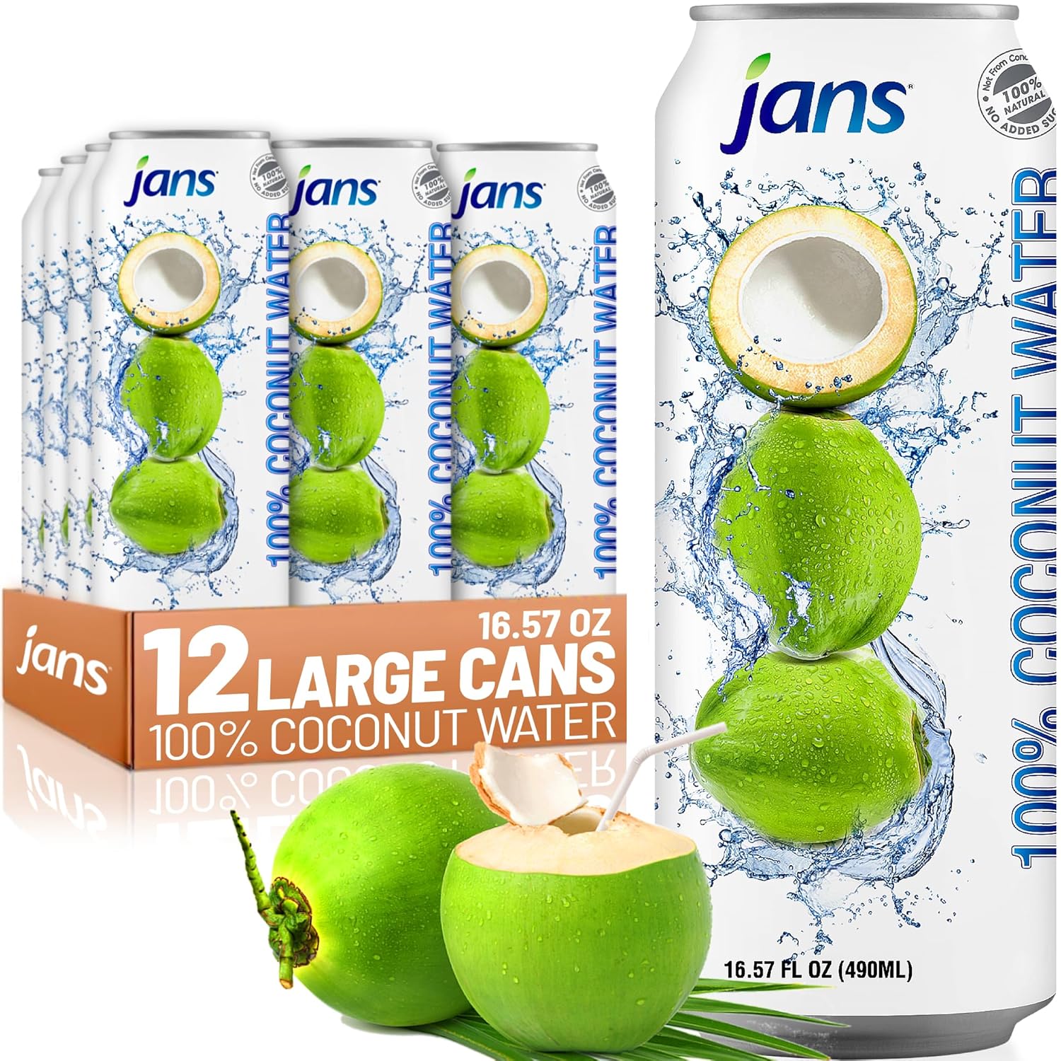 Jans 100% Pure Coconut Water with Real Pulp for Hydration