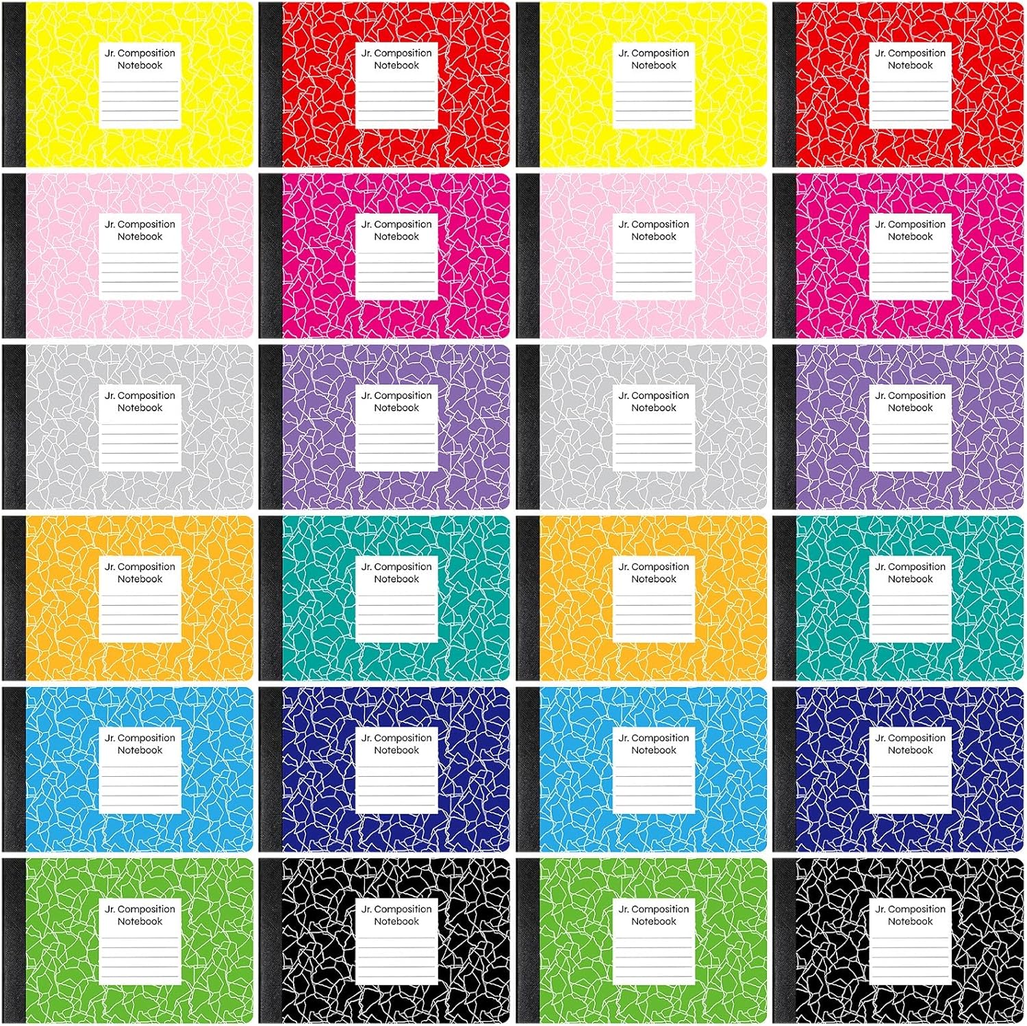 Mini Marble Composition Notebooks - Pack of 24 - Wide Ruled - Assorted Colors