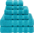 American Soft Linen Luxury 6 Piece Towel Set - Soft, Absorbent Aqua