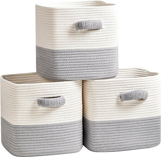 Storage Cube Baskets for Organizing - 11 inch Square Bins