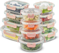 24pc Borosilicate Glass Storage Containers Set - 12 Airtight Meal Prep