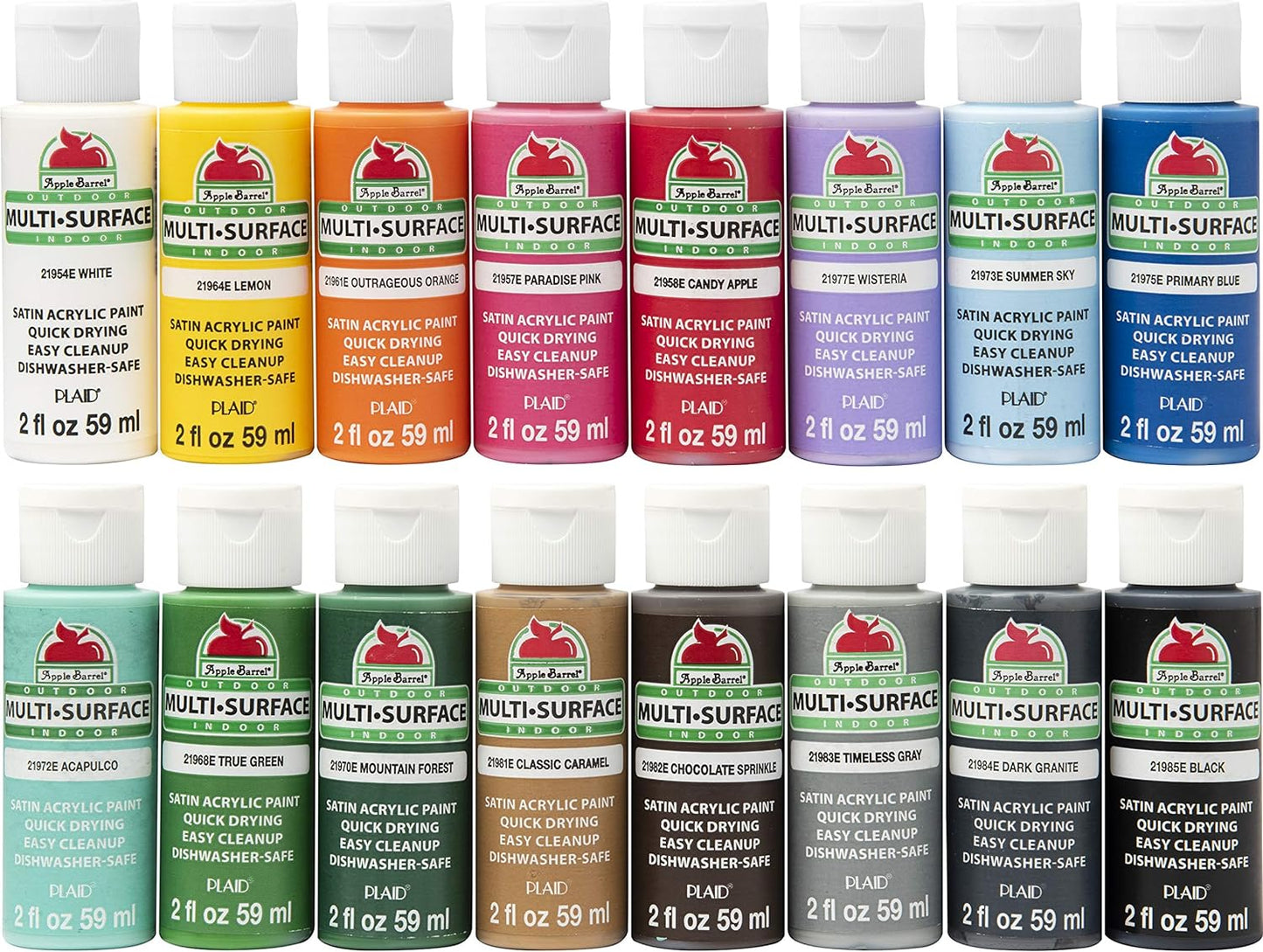 Apple Barrel 16-Piece Multi-Surface Paint Set