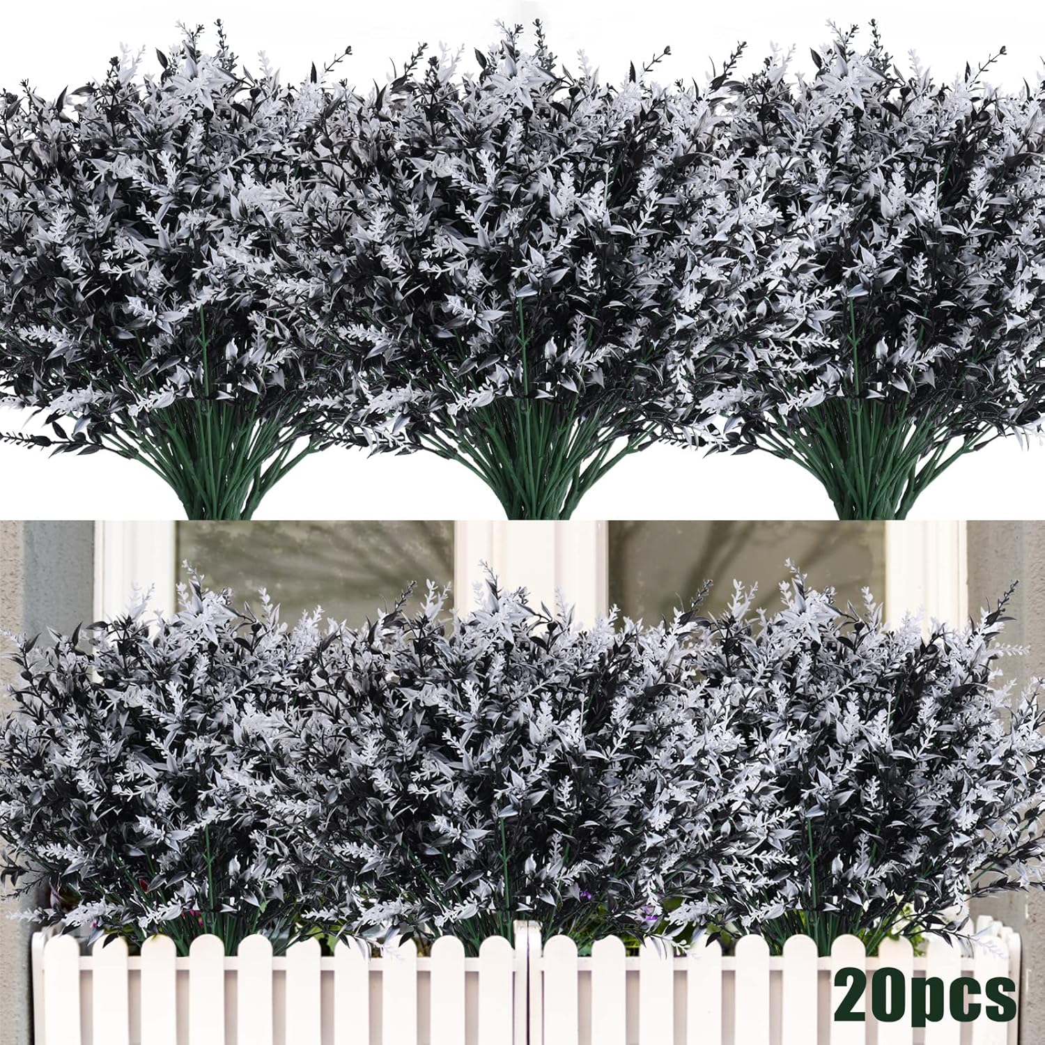 RECUTMS Black Flower Bundles for Stunning Outdoor Decor