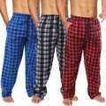 Active Club 3 Pack Mens Fleece Pajama Pants - Cozy Plaid Lounge