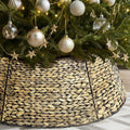 8-Piece Rattan Christmas Tree Collar 42 in - Rustic Farmhouse Tree