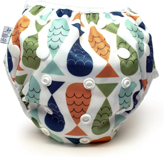 Adjustable Stylish Swim Diaper for Toddlers (30-45lbs) - Fish Print