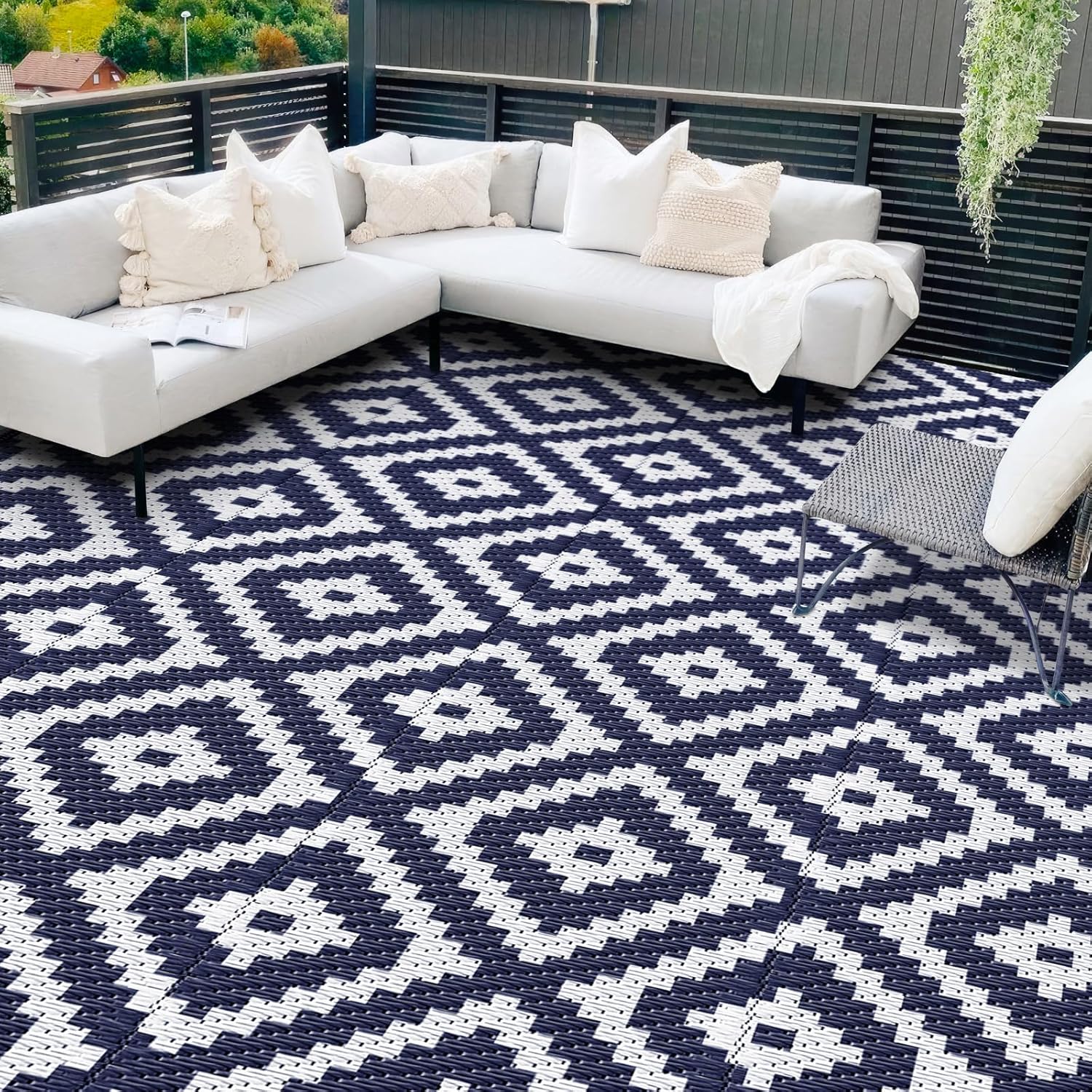 Mattitude Waterproof Outdoor Rug for Patio and Camping Use