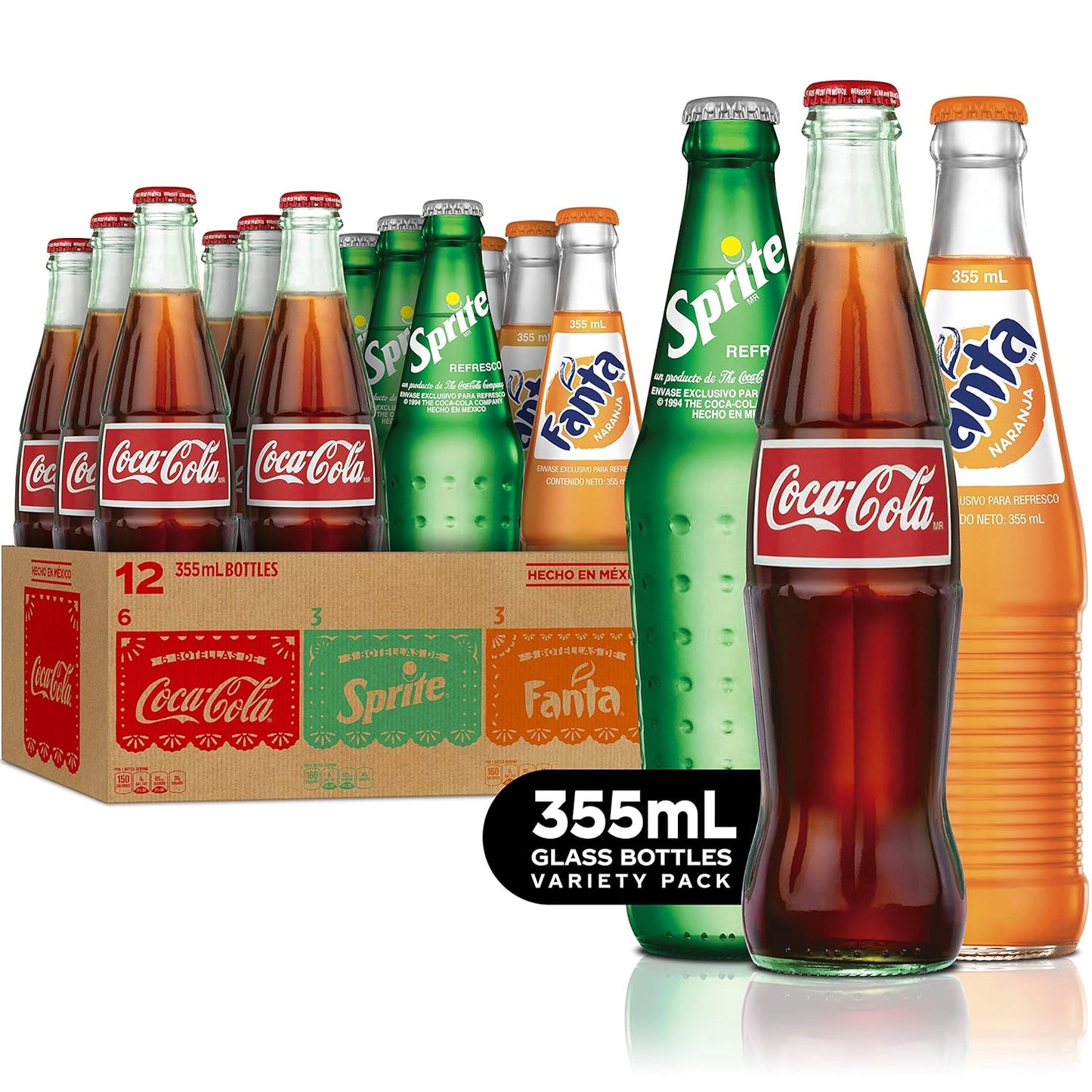 Mexican Coke Fiesta Pack with Glass Bottles - 12 Pack Refreshment