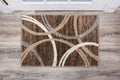 Rugshop Modern Wavy Circles Accent Rug, Non-Shedding 2 ft x 3 ft