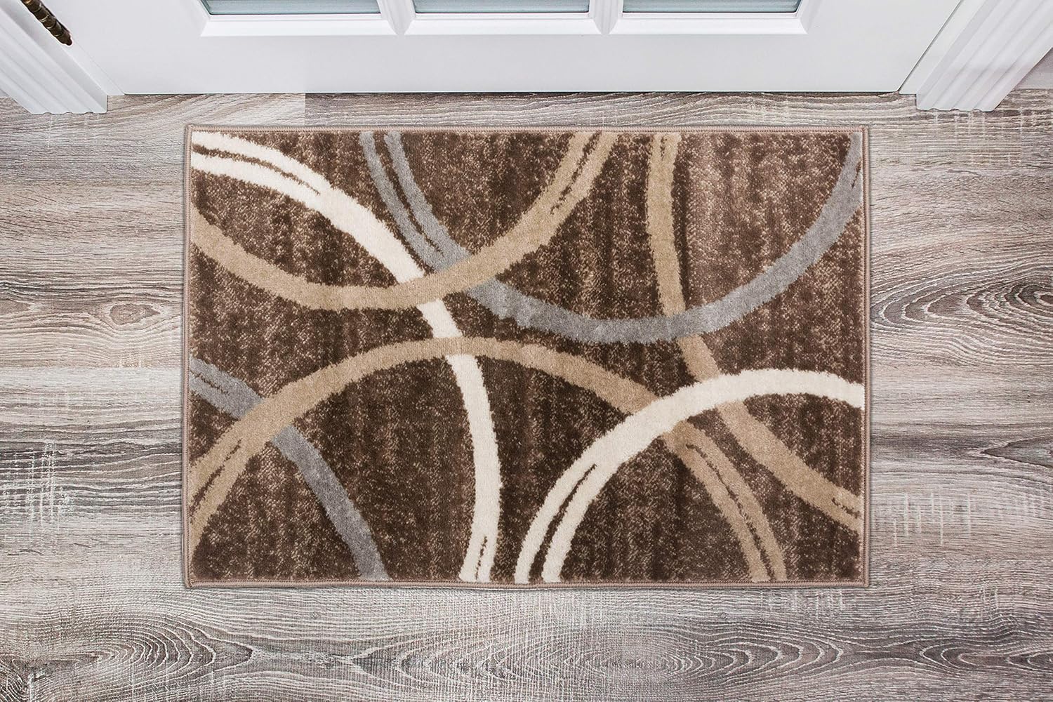Rugshop Modern Wavy Circles Design Accent Rug for Any Space