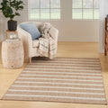 Positano Indoor/Outdoor Beige Ivory 5 ft x 7 ft Area Rug - Coastal