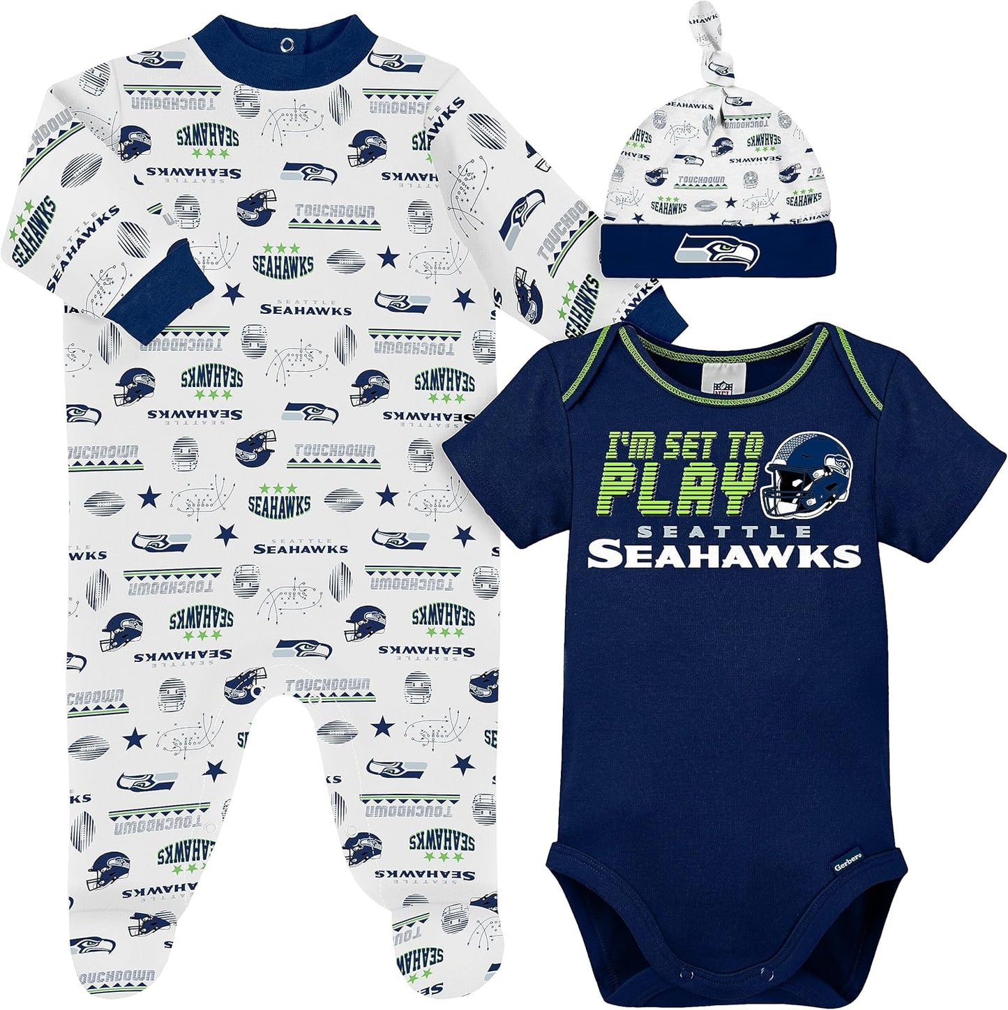 NFL Baby Boys' Clothing - Gerber Seattle Seahawks Bodysuit & Footie