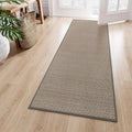 Farmhouse Kitchen Runner 6ft Non Skid Washable Rug - Neutral Grey