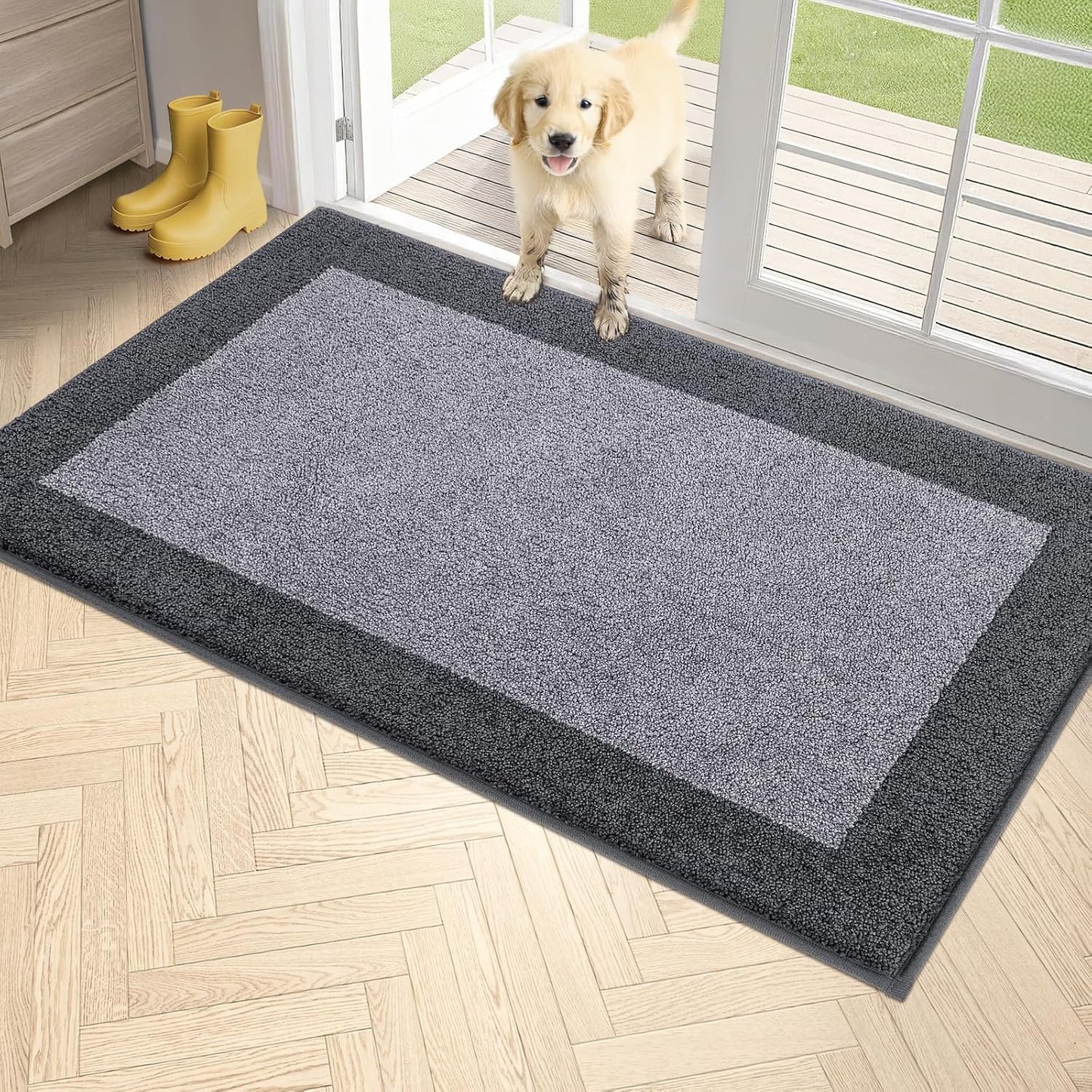 PURRUGS Dirt Trapper Door Mat 34in x 60in, Non-Slip & Washable