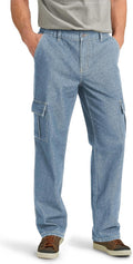 Versatile Cargo Jeans for Men with Relaxed Fit and Elastic Waist