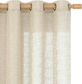 LAMIT Linen Sheer Curtains 95 in - Light Filtering Textured Drapes