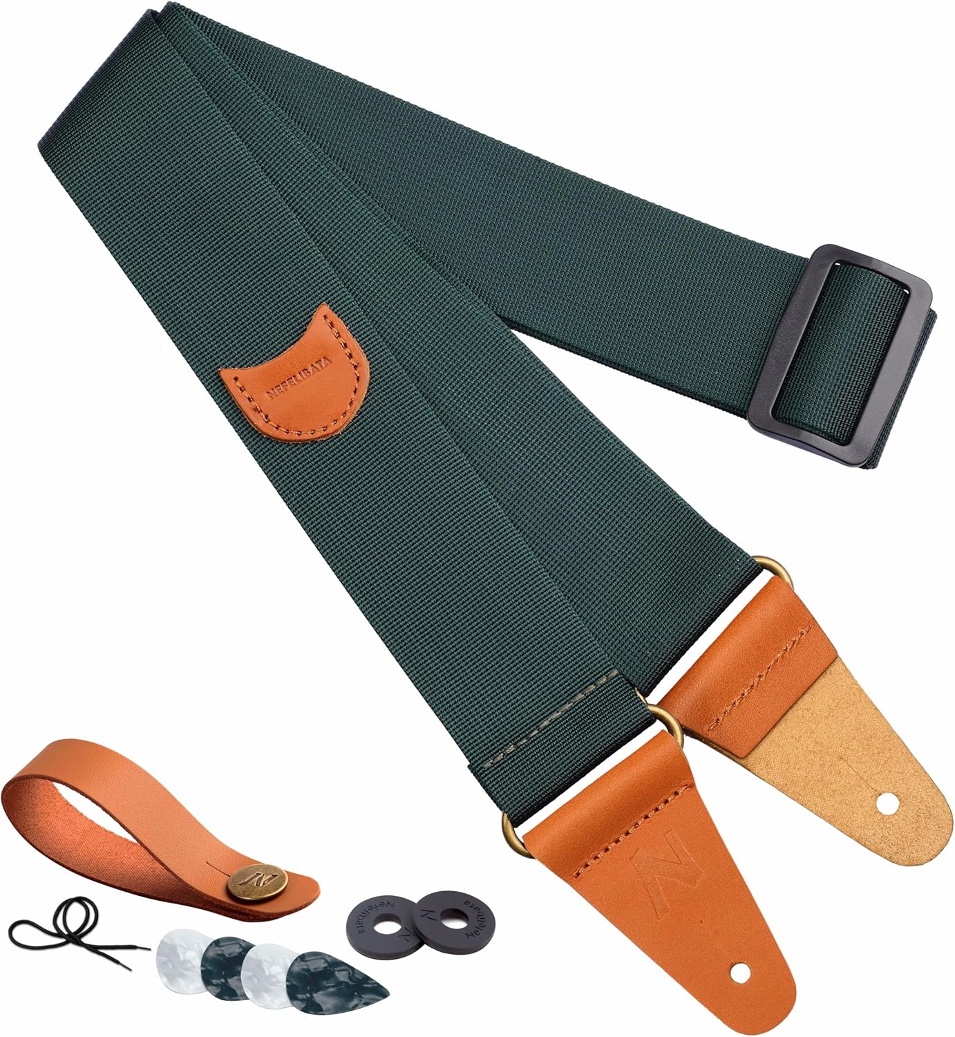 Nylon Guitar Strap with Pick Pocket & Accessories
