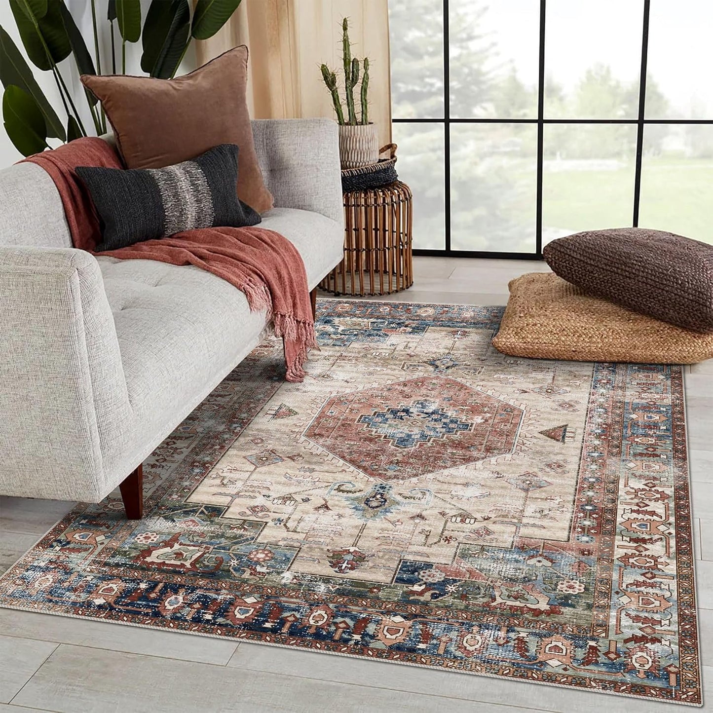 Vivorug 8x10 Area Rugs for Living Room, Vintage Soft Carpet