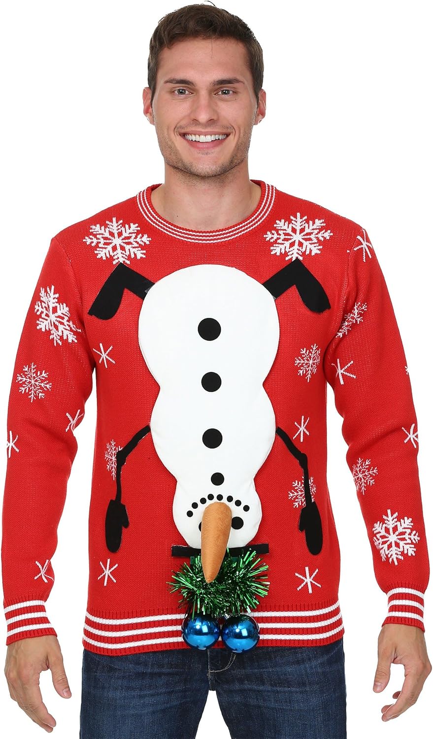 3D Snowman Balls Ugly Christmas Sweater - Fun Costumes