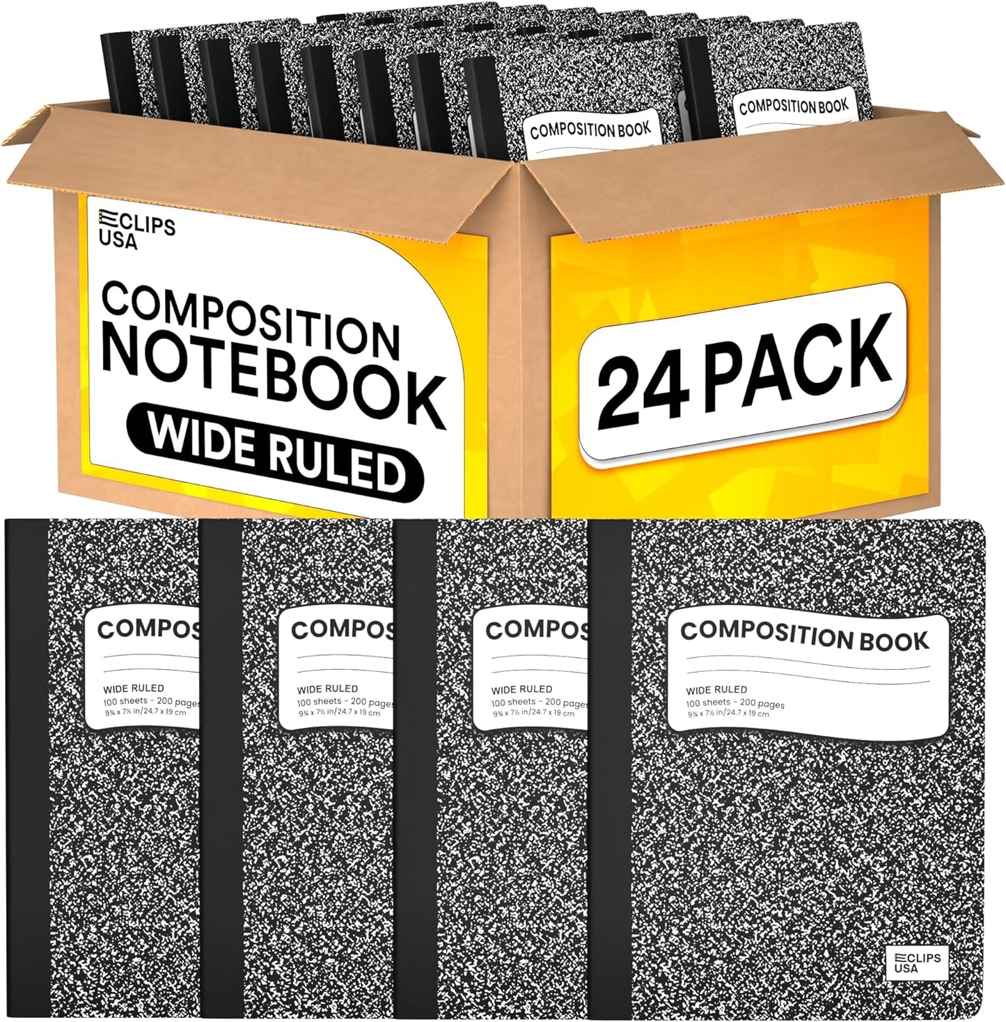 Wide Ruled Composition Notebooks for School and Journaling
