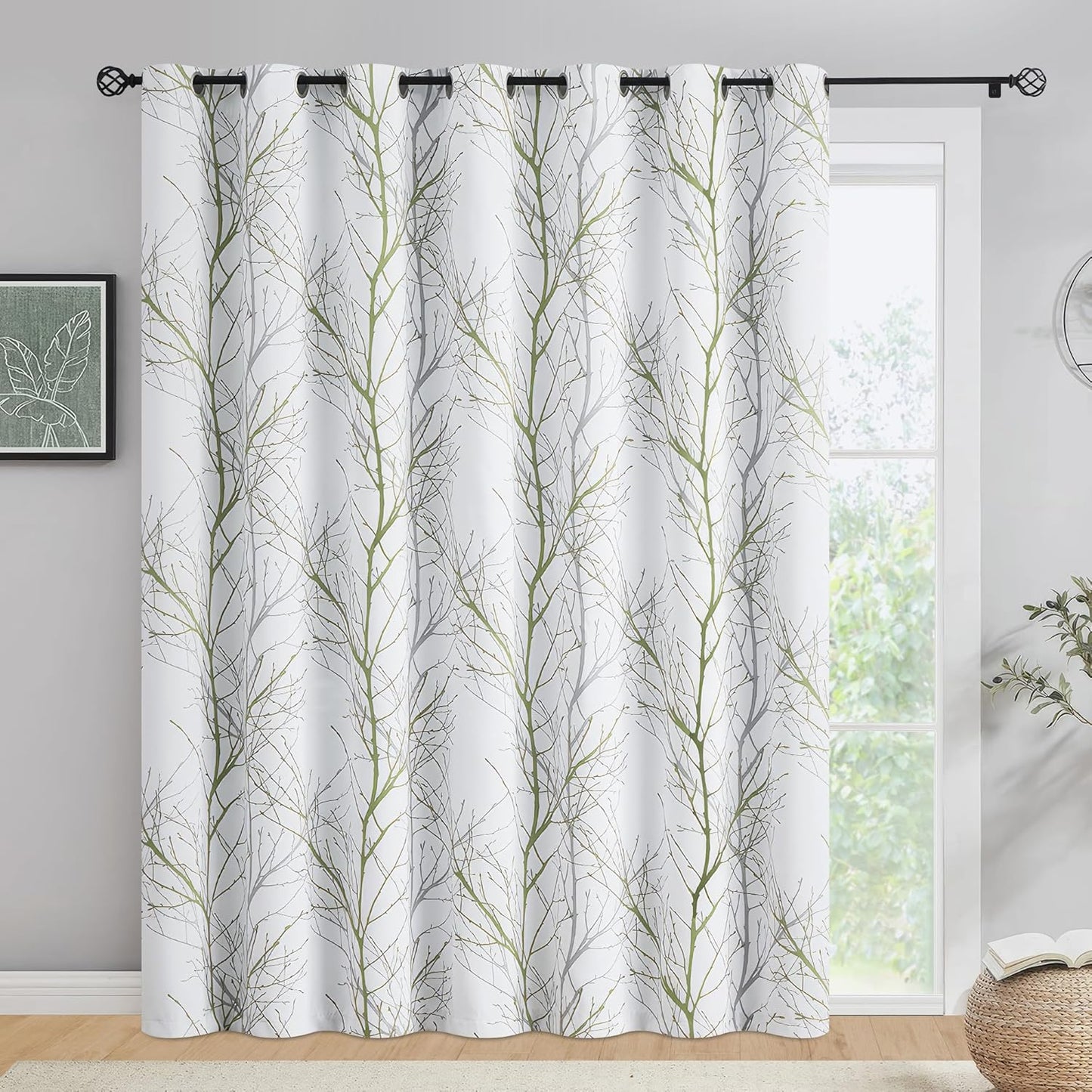 FMFUNCTEX 100% Blackout Sliding Glass Door Curtains for Home