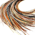 21 Natural Color Feather Hair Extensions 712 Long - Boho Flair