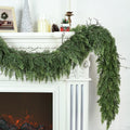 Realistic Christmas Garland for Mantle 9FT - Lush Real Touch Cedar