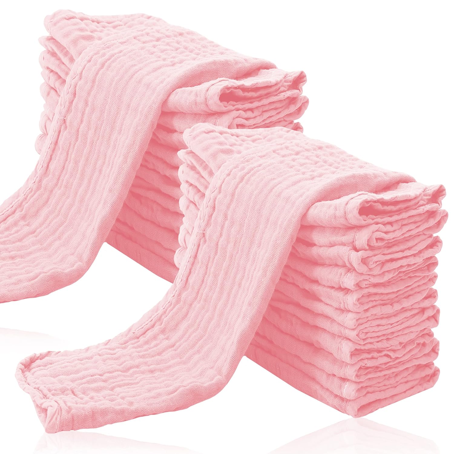 24 Pack Muslin Burp Cloths for Baby - Ultra-Soft Cotton Rags