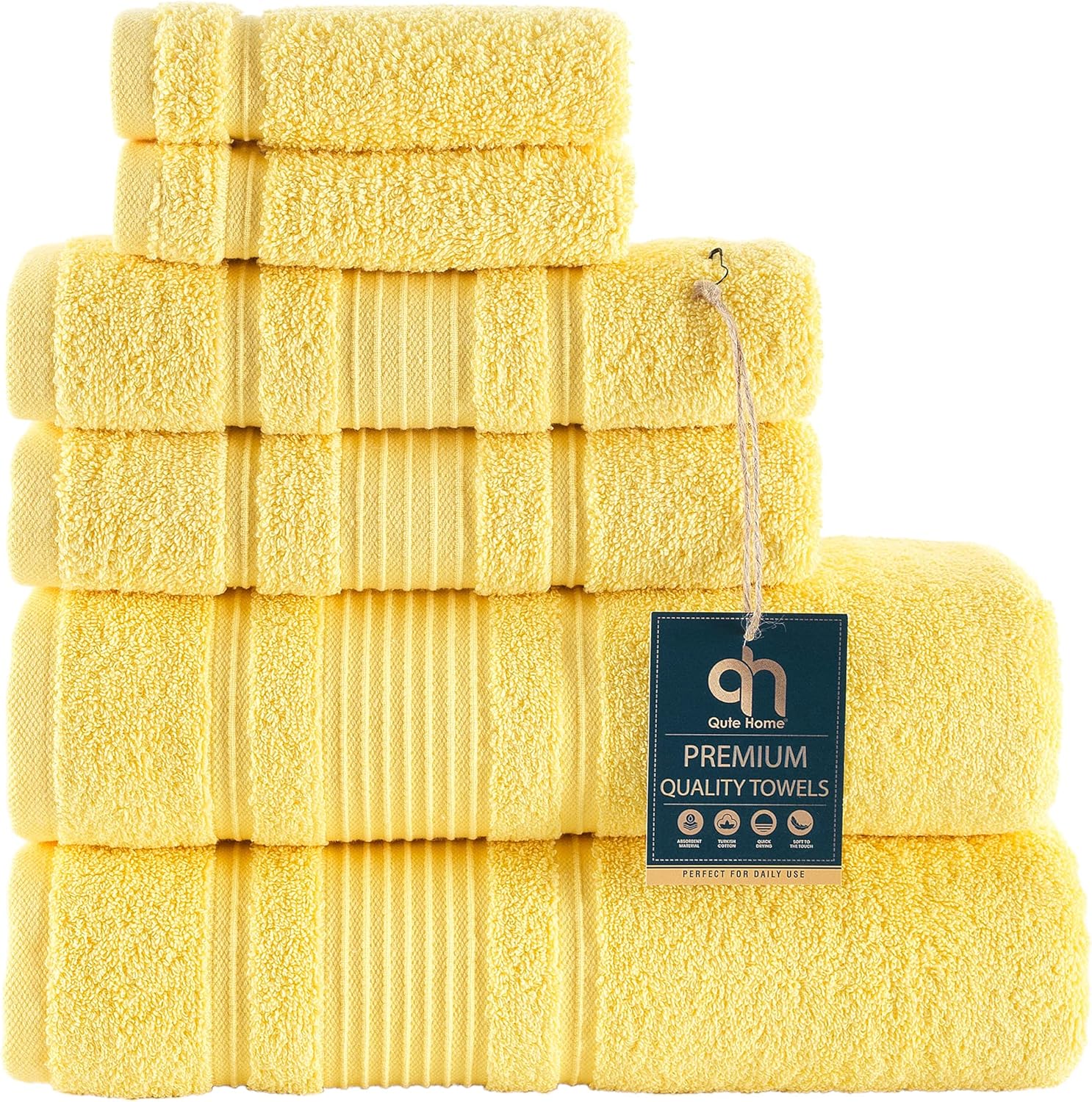 Premium Quality Turkish Cotton Bath Towels Set for Home Use