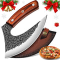 Ulu Knife with Sheath Rosewood Handle - Hand-Forged Rocker