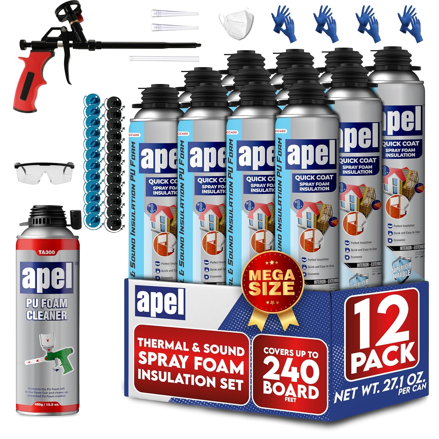 Apel Spray Foam Insulation Kit for Superior Thermal and Acoustic Use