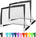 Portable 4 ft x 3 ft Soccer Goals for Kids - Pop-Up Team Tone Set