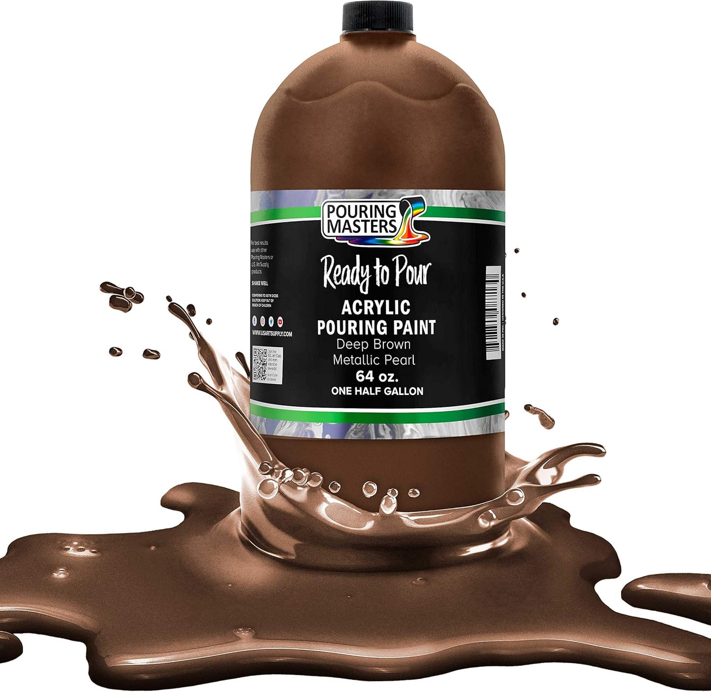 Pouring Masters Deep Brown Metallic Pearl Acrylic Paint for Art