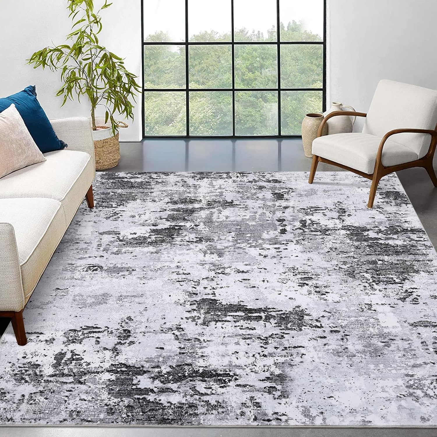 8x10 Modern Abstract Rug Ultra Soft Non Slip for Home Use