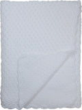 Baby Fancy Christening White Hand Crochet Cotton Shawl/Blanket