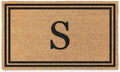 Black Double Bordered Monogrammed Coco Doormat 38in x 60in - Durable