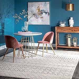 nuLOOM Moroccan Blythe Area Rug in Grey - Stylish 8ft Square Design