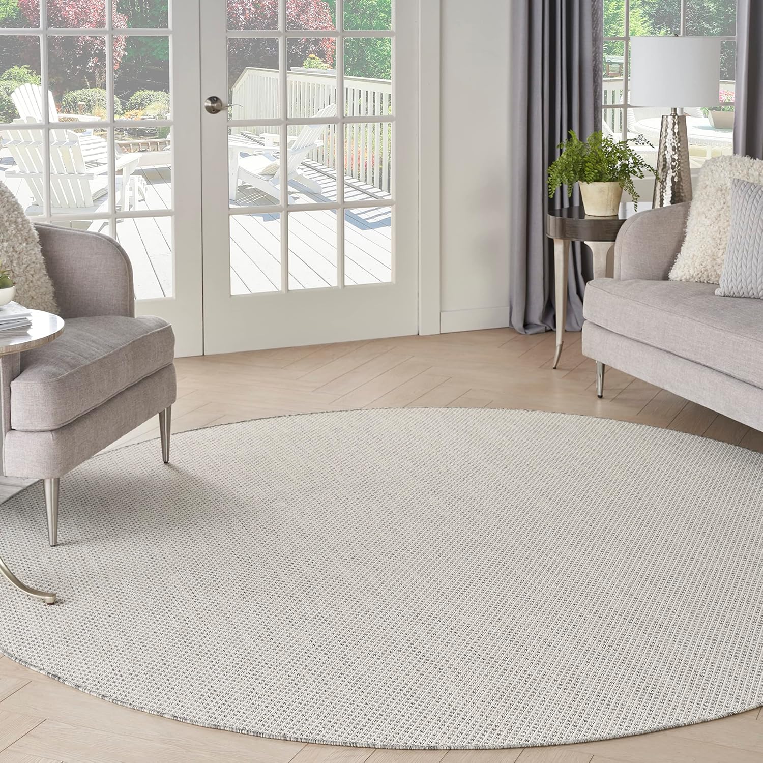 Nourison Home Courtyard 6ft Round Area Rug for Indoor/Outdoor Use