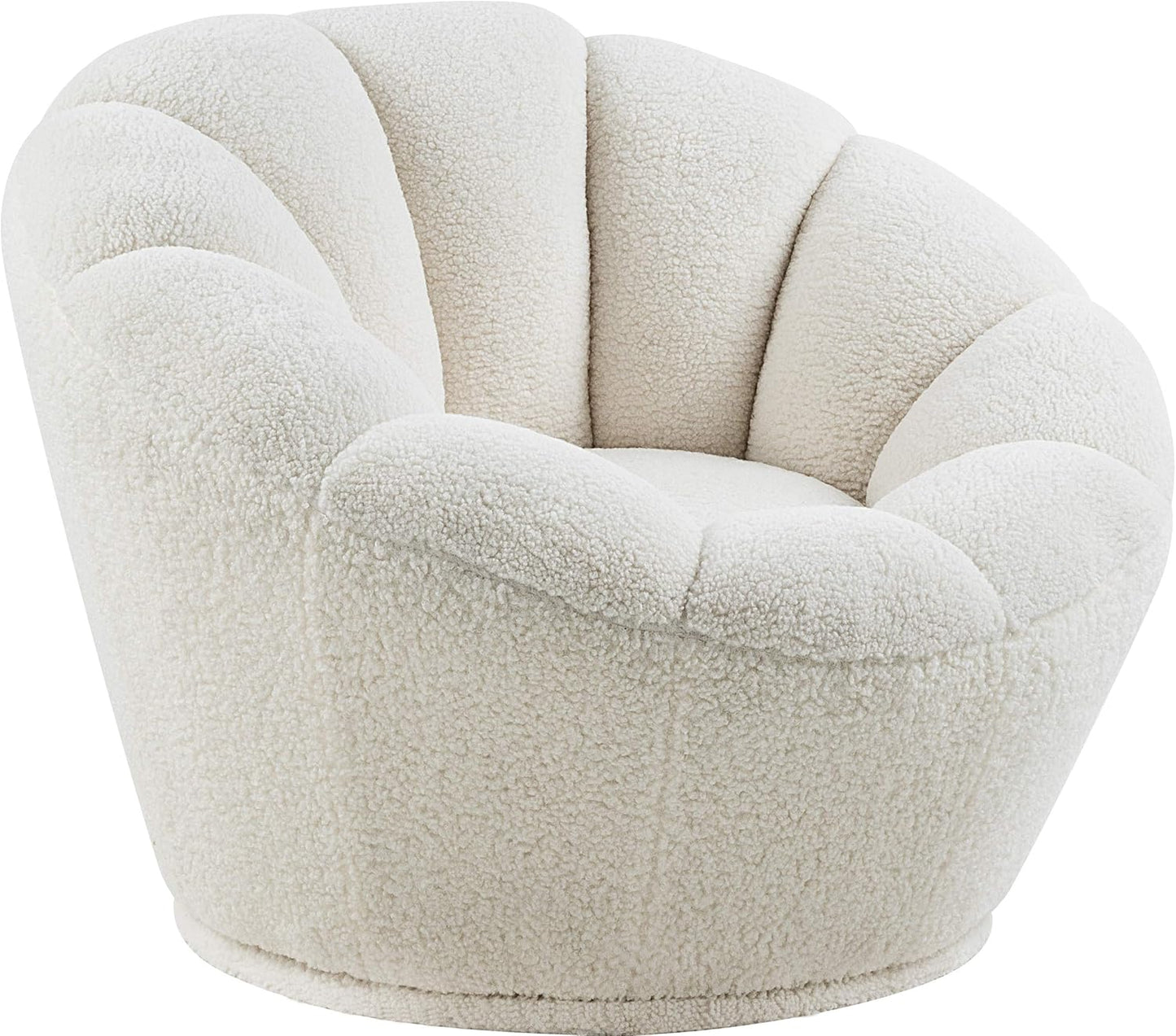 Meridian Furniture Dream Collection Swivel Chair: Luxe Faux Fur Charm