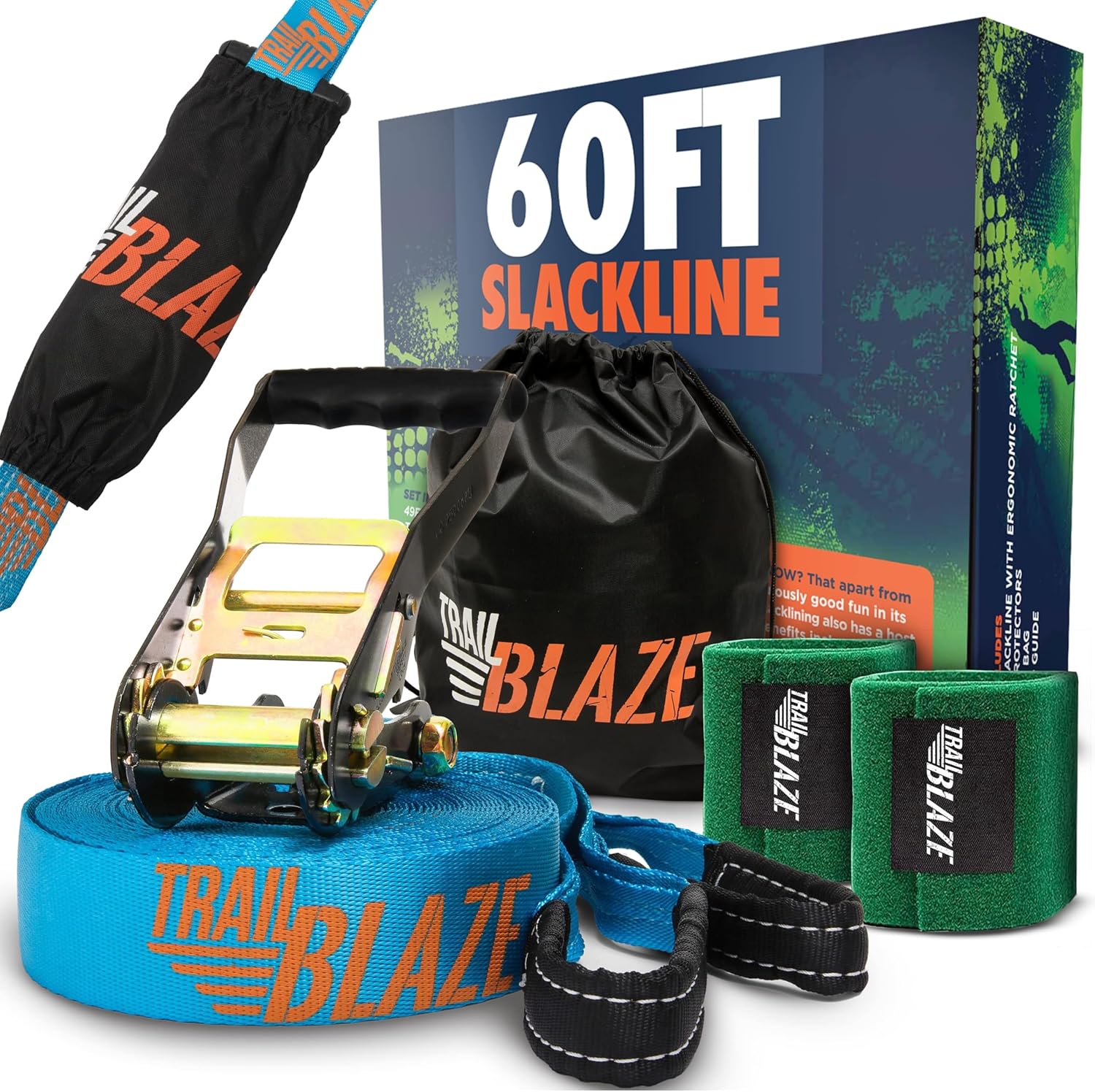 Trailblaze Slackline Kit for Kids and Adults - 60ft Fun