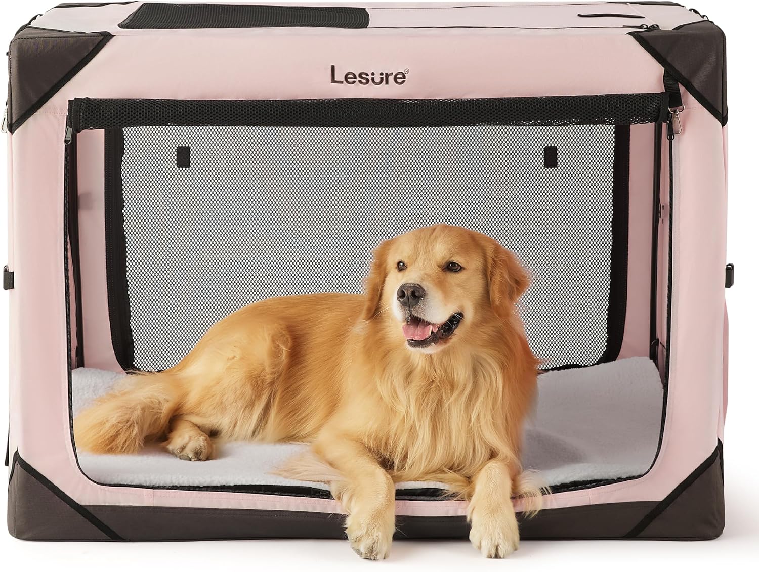 Lesure Collapsible Dog Crate - Portable Travel Kennel for Dogs