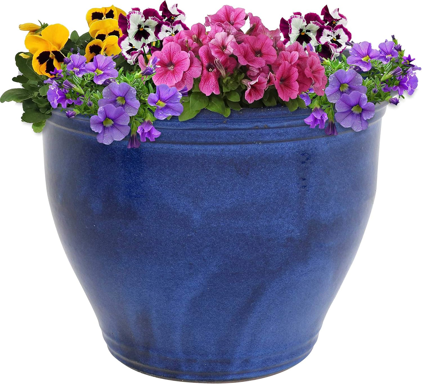Sunnydaze Large Ceramic Plant Pot for Outdoor and Indoor Use