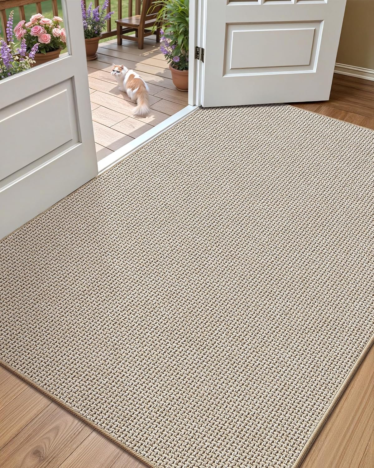 Color&Geometry Large Thin Front Door Mat for Indoor Use