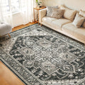 WITSHOCK Living Room Area Rug 9x12 - Washable Boho Low Pile
