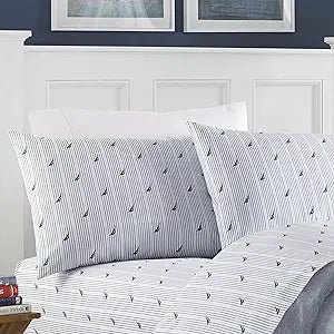Nautica Twin Sheets Cotton Percale Bedding Set for Dorm Rooms