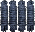 Boat Dock Lines 1/2 in x 15 ft Double Braid Nylon - 4 Pack